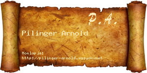 Pilinger Arnold névjegykártya